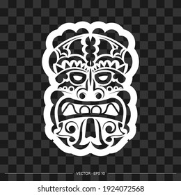 Demon face pattern. Demon face or mask outline. For T-shirts and prints. Vector