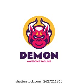 Demon Fire Mascot Logo Design