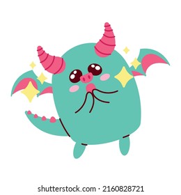 demon flying kawaii style character