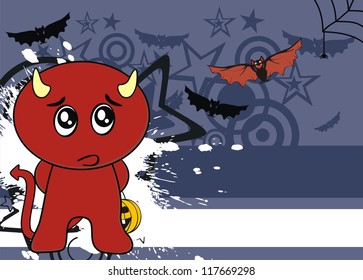 demon funny cartoon background in vector format