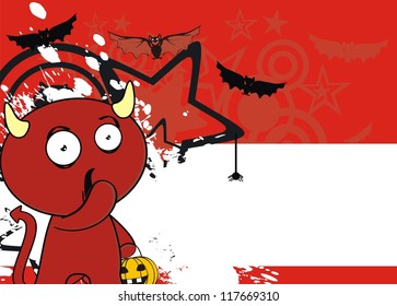 demon funny cartoon background in vector format