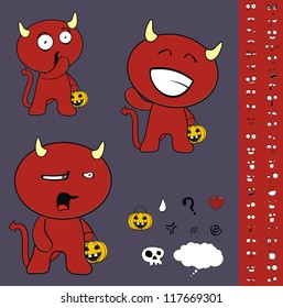 demon funny cartoon set in vector format