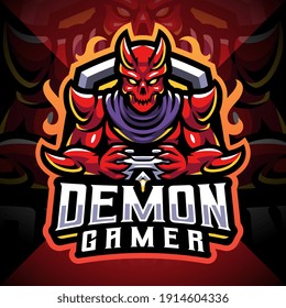 Demon Gamer Esport Mascot Logo Design