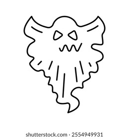 demon ghost line icon vector. demon ghost sign. isolated contour symbol black illustration