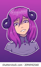 Demon girl character art illustration
