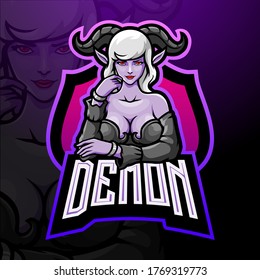 Demon Girl Esport Logo Mascot Design