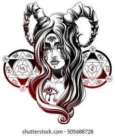 chica demonio con el tercer ojo