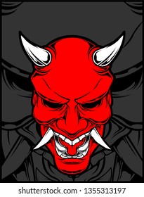 Demon Hand Drawing,Shirt Designs, Biker, Dj, Gentleman, Barber And Many Others.isolated And Easy To Edit. Vector Illustration - Vector 