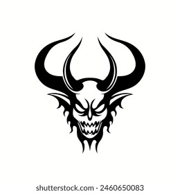 Demon head icon with horns