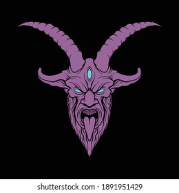 demon head illustration for commercial use