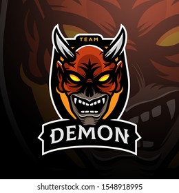 Demon head logo gaming esport