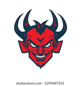 Demon Head Mascot Icon Illustration art  