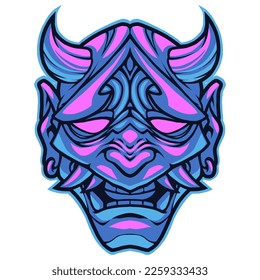 Demon head with mask logo gaming
