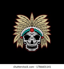 Demon Head Skull vector for design elements for logo, poster, illustration or t-shirt design.