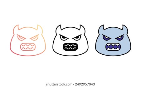 Demon icon design with white background stock illustration