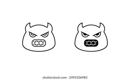 Demon icon design with white background stock illustration