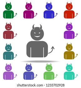 demon icon. Elements of Angel and demon in multi color style icons. Simple icon for websites, web design, mobile app, info graphics