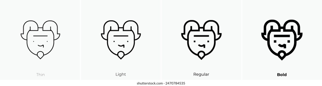 demon icon. Thin, Light Regular And Bold style design isolated on white background