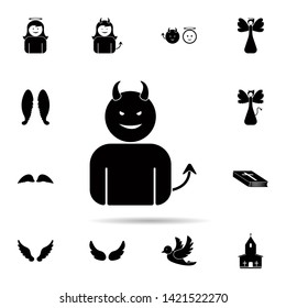 demon icon. Universal set of angel and demon for website design and development, app development