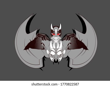 demon illustration design for sukajan is mean japan traditional cloth or t-shirt with digital hand drawn Embroidery Men T-shirts Summer Casual Short Sleeve Hip Hop T Shirt Streetwear