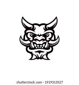Demon illustration. Modern sports logo style mascot.