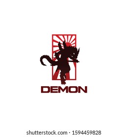 Demon and japan style logo