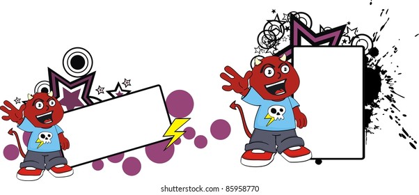 demon kid cartoon copyspace in vector format