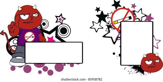 demon kid cartoon copyspace in vector format