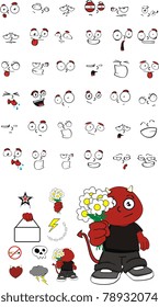 demon kid cartoon set in vector format