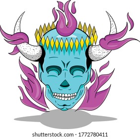 The Demon King Skull Illustration