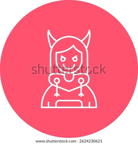 Demon Line vector Icon Design