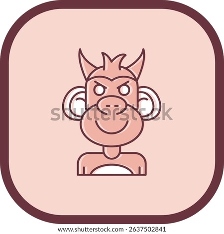 Demon Line vector Icon Design