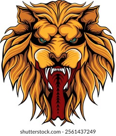 demon lion head illustration design