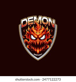 Demon logo esports template for gaming team