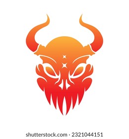 Demon logo icon design illustration