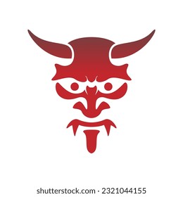 Demon logo icon design illustration