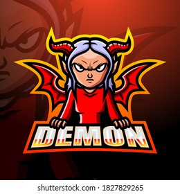 Demon mascot esport logo design