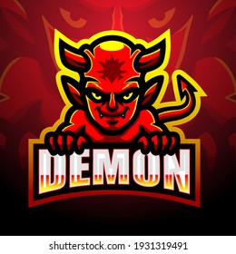 Demon mascot esport logo design