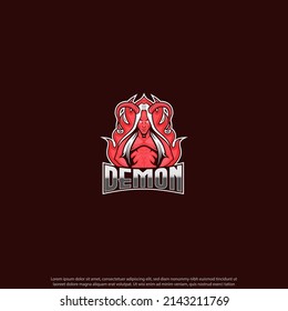 Demon mascot gaming logo desing good use for symbol identyti emblem badge and more.