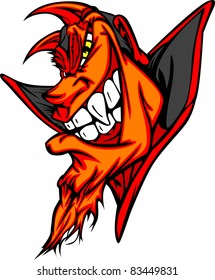 Demon Mascot Head Cartoon