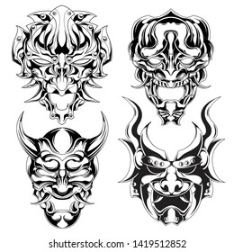 demon mask design vector for commercial use