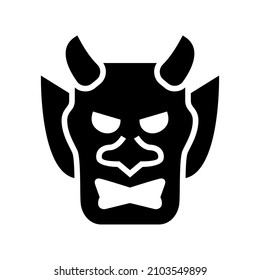 Demon Mask icon isolated on white background