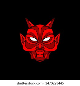 demon mask mascot logo design. demon illustration modern style