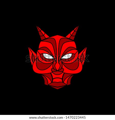 demon mask mascot logo design. demon illustration modern style