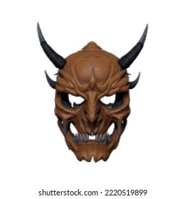 Demon mask. Pixelated Vector illustration. Isolated on white background.