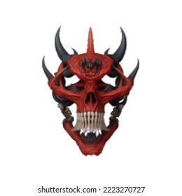 Demon mask. Pixelated Vector illustration. Isolated on white background.