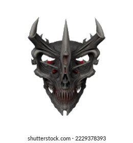 Demon mask. Pixelated Vector illustration. Isolated on white background.