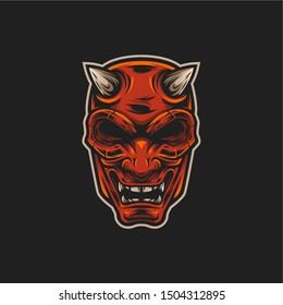 demon mask vector art illustration