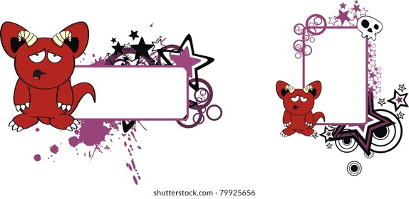 demon monster cartoon copyspace in vector format
