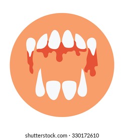 
Demon Mouth Colored Vector Icon
